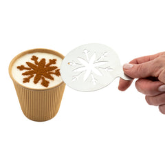 Restpresso Stainless Steel Snowflake Coffee Decorating Stencil - 4 1/4