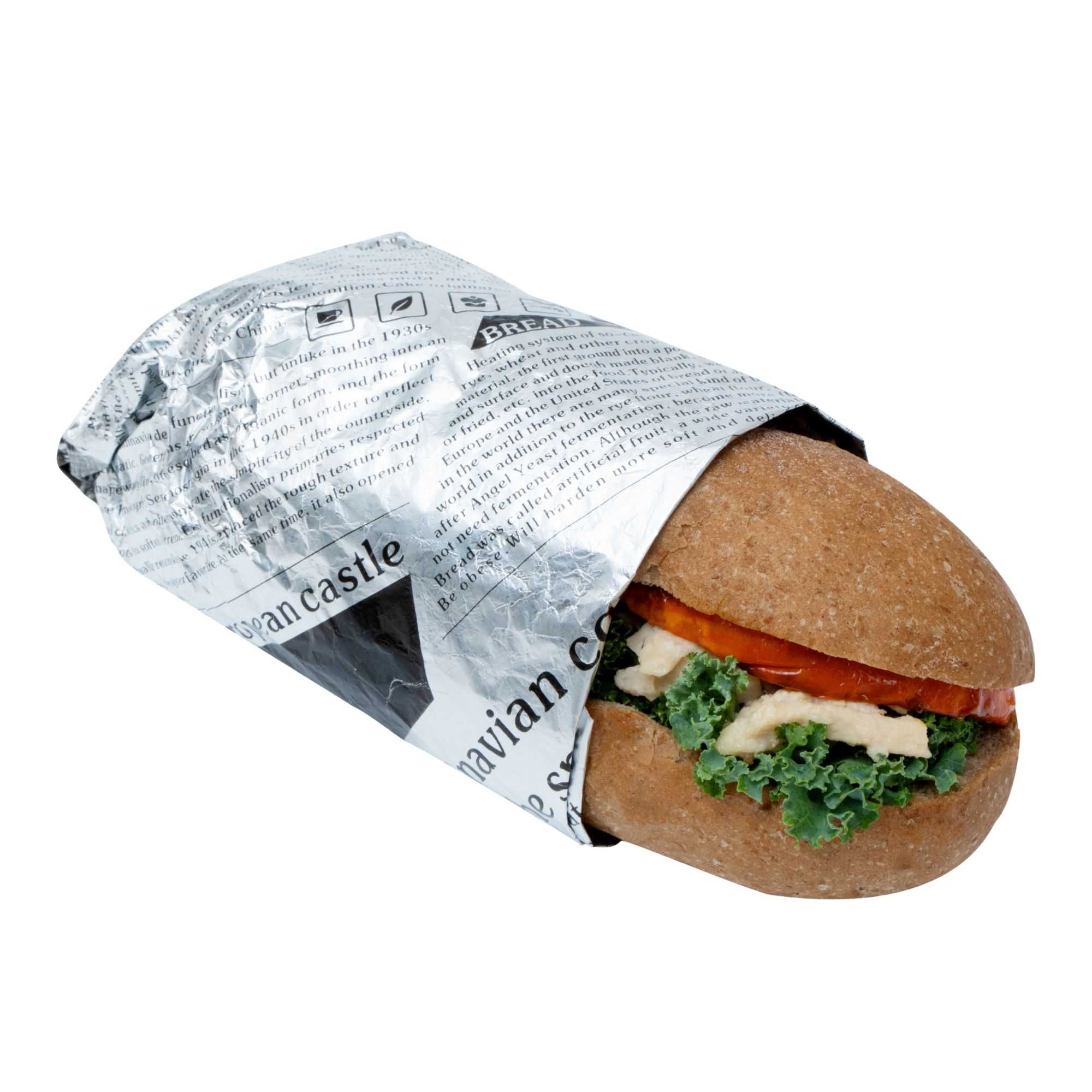 Foil Lux Newsprint Aluminum Sandwich Wrap Sheet - Insulated - 12" x 12" - 500 count box