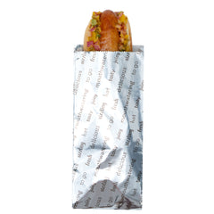 Bag Tek Paper Printed Small Hot Dog Foil Bag - 3 3/4