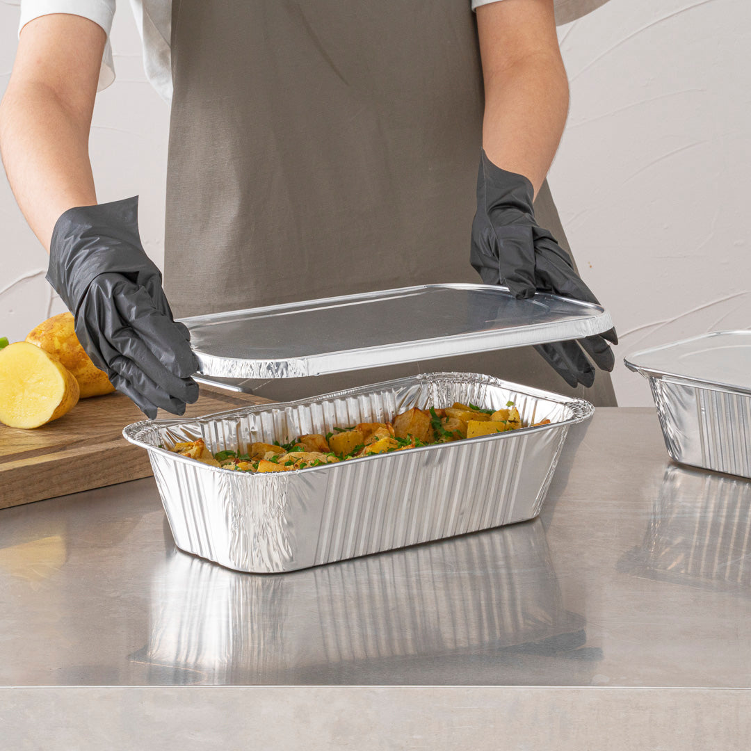 Aluminum Foil Lids For 1/3 Size Steam Table Pans – 25 Pack, Disposable Covers