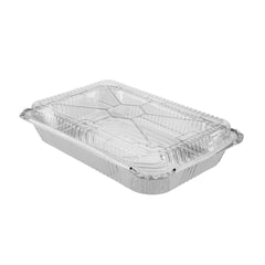 Foil Lux Oblong Clear Plastic Dome Lid - Fits 4 lb Take Out Container - 100 count box