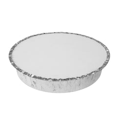 Foil Lux Round White Paper Flat Foil-Laminated Board Lid - Fits 8