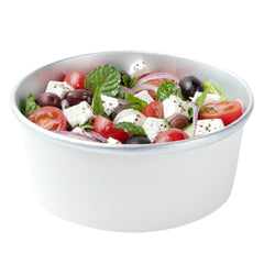 Foil Lux 25 oz White Paper Take Out Container - with Foil Interior - 6