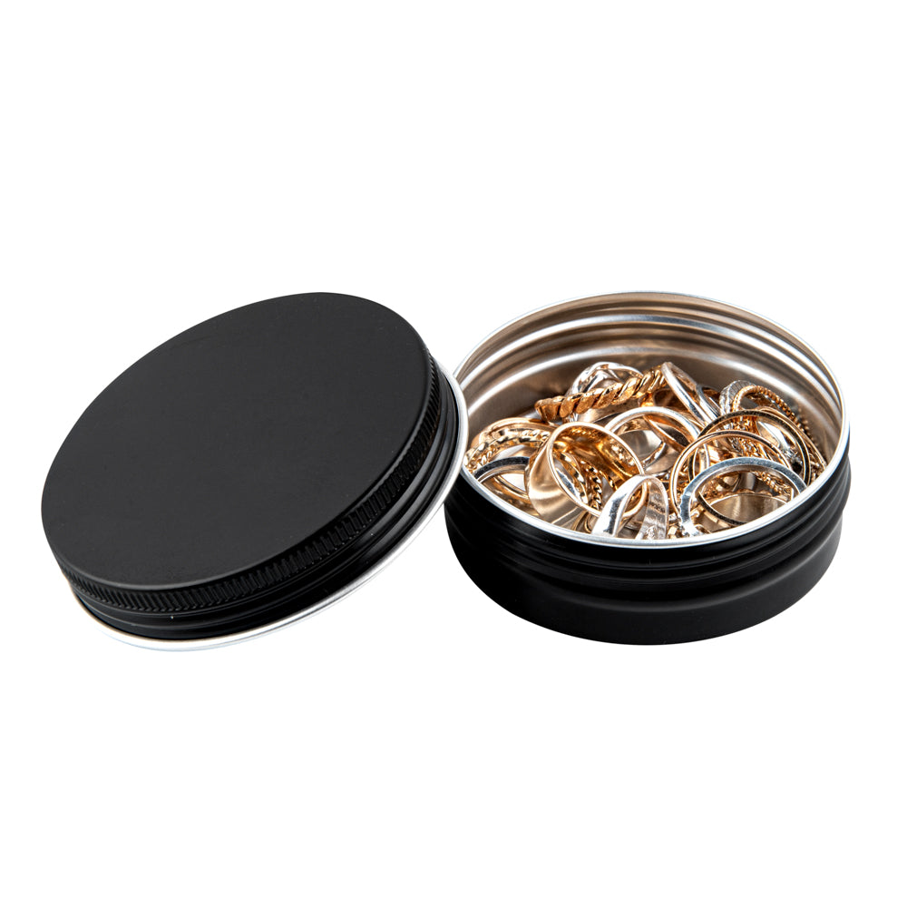 2 Pack 8 Oz Round Metal Screw Top Lid Tins – Survival Storage Crafts Container