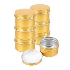 Chef 101 4 oz Round Gold Tin Container - with Screw Lid - 100 count box