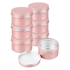 RW Base 4 oz Round Rose Gold Tin Container - with Screw Lid - 10 count box