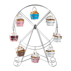 Pastry Tek Iron Ferris Wheel Cupcake Stand - Holds 8 Cupcakes - 12 1/4
