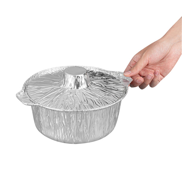 Kaishuai Pack Of 20 Aluminium Bowls With Cover, 2250 Ml Aluminium Bowls