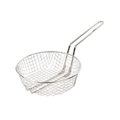 Met Lux Round Nickel-Plated Coarse Mesh Culinary Basket - 10