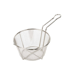 Met Lux Round Nickel-Plated Medium Mesh Culinary Basket - with Front Hook - 9 1/2