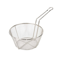 Met Lux Round Nickel-Plated Medium Mesh Culinary Basket - with Front Hook - 11 1/2