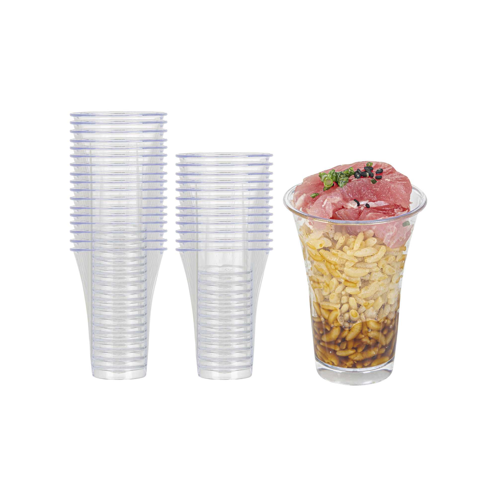 Mini Serve 2 oz Round Clear Plastic Mini Trumpet Cup - 2" x 2" x 2 1/2" - 100 count box