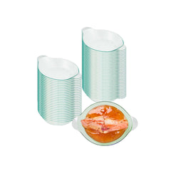 Mini Serve Oval Seagreen Plastic Mini Handled Plate - 3 3/4