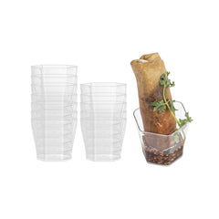 Mini Serve 2 oz Hexagon Clear Plastic Glass - 1 3/4