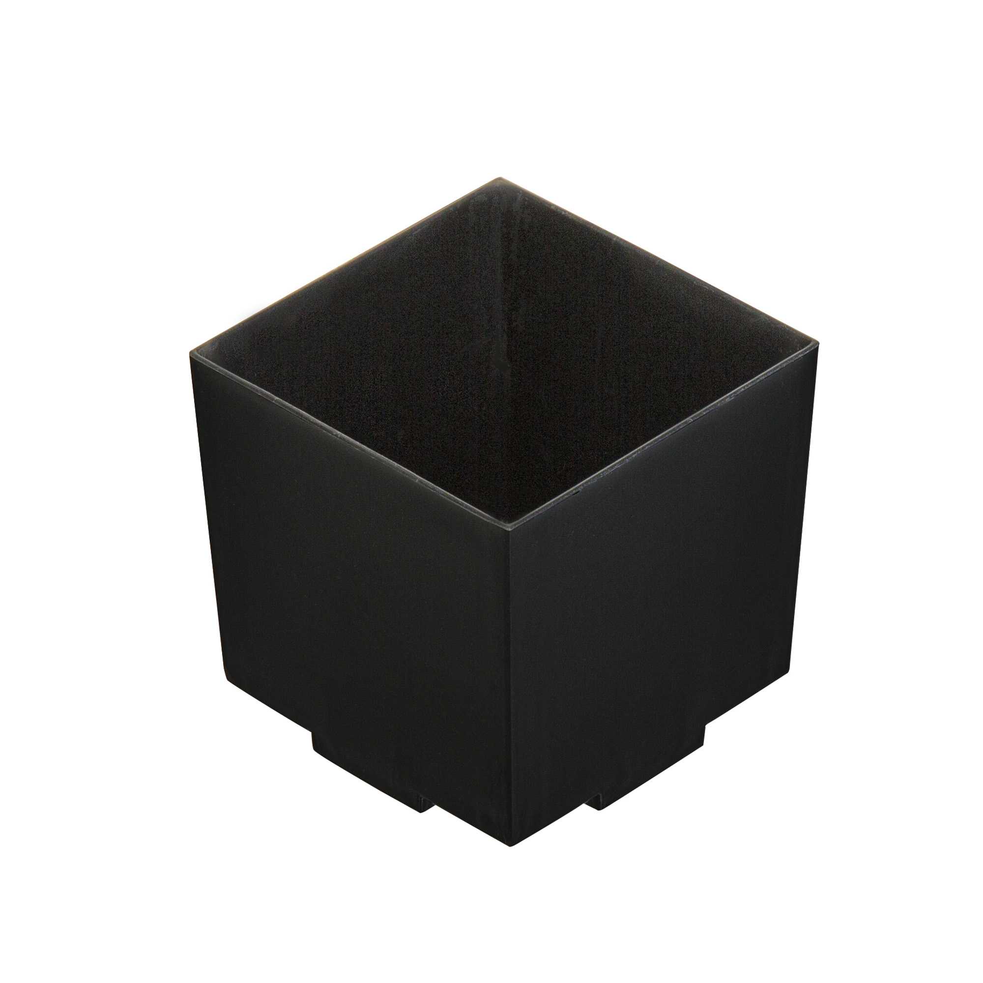 Mini Serve 3 oz Square Black Plastic Quadrato Cup - 1 3/4" x 1 1/2" x 1 3/4" - 100 count box