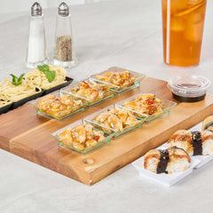 Mini Serve Rectangle Seagreen Plastic Terzetto Mini Plate - 3 Compartments - 7 1/2