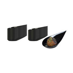 Mini Serve Teardrop Black Plastic Spoon - 4