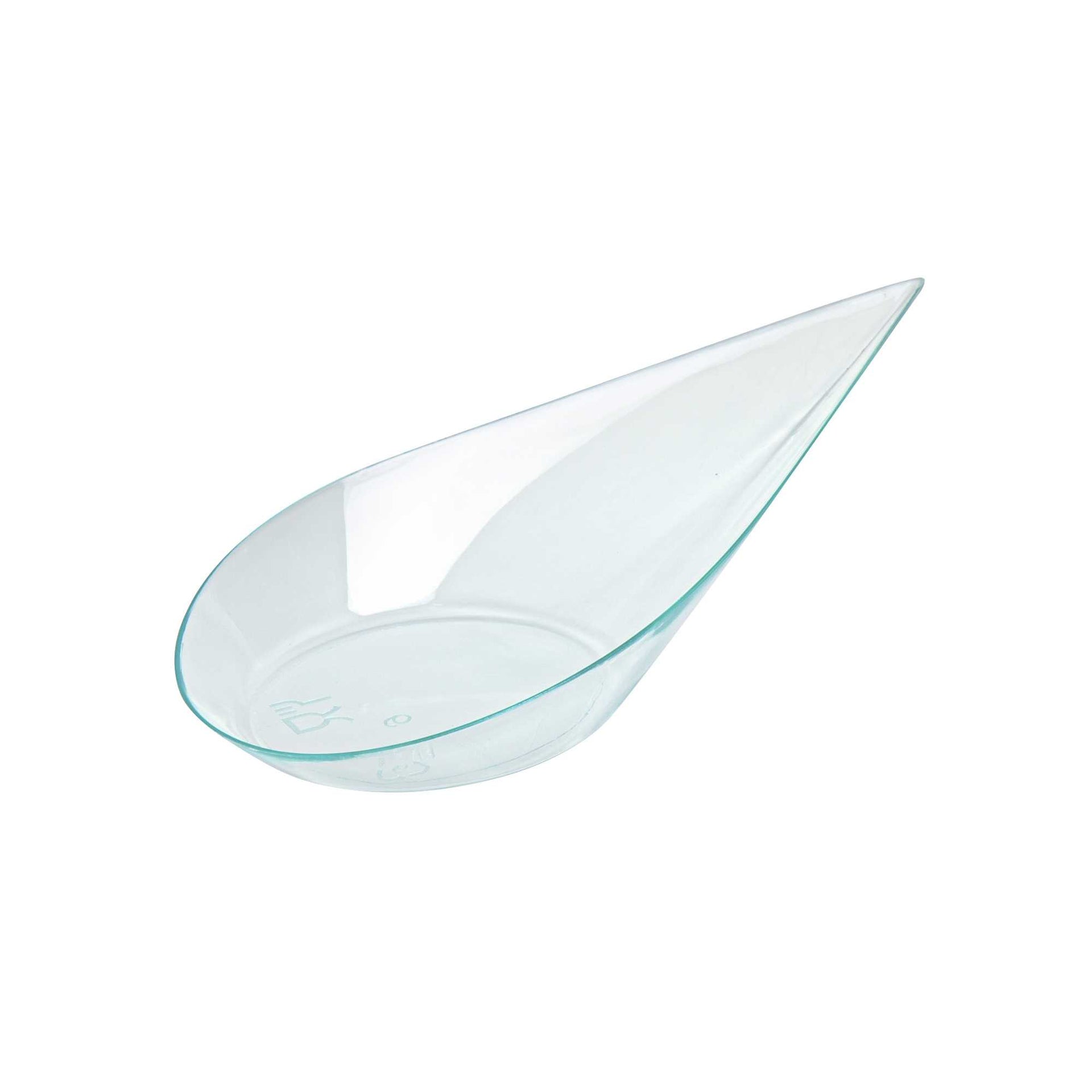 Mini Serve Teardrop Seagreen Plastic Spoon - 4" x 2" x 1/2" - 100 count box