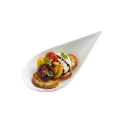 Mini Serve Teardrop White Plastic Spoon - 4