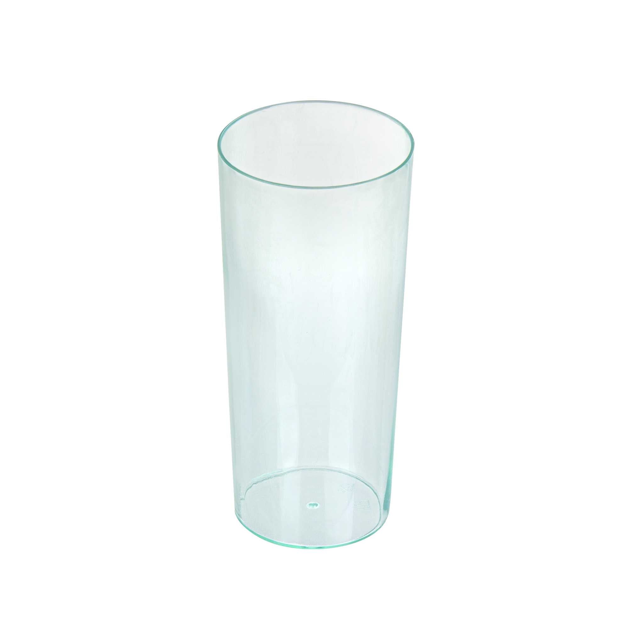 Bev Tek 5 oz Round Seagreen Plastic Cannello Cocktail Glass - 1 3/4" x 1 3/4" x 4" - 100 count box