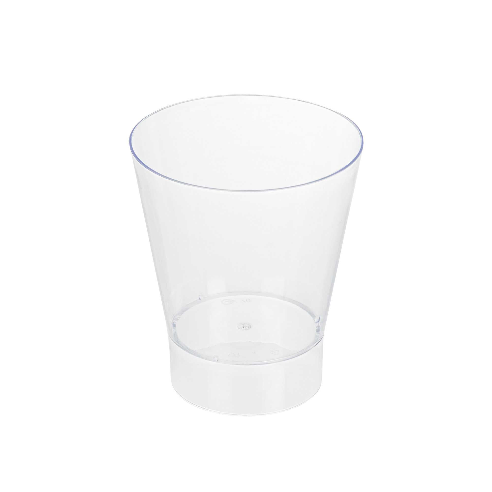 Mini Serve 7 oz Round Clear Plastic Large Parfait Glass - 3" x 3" x 3 1/2" - 100 count box