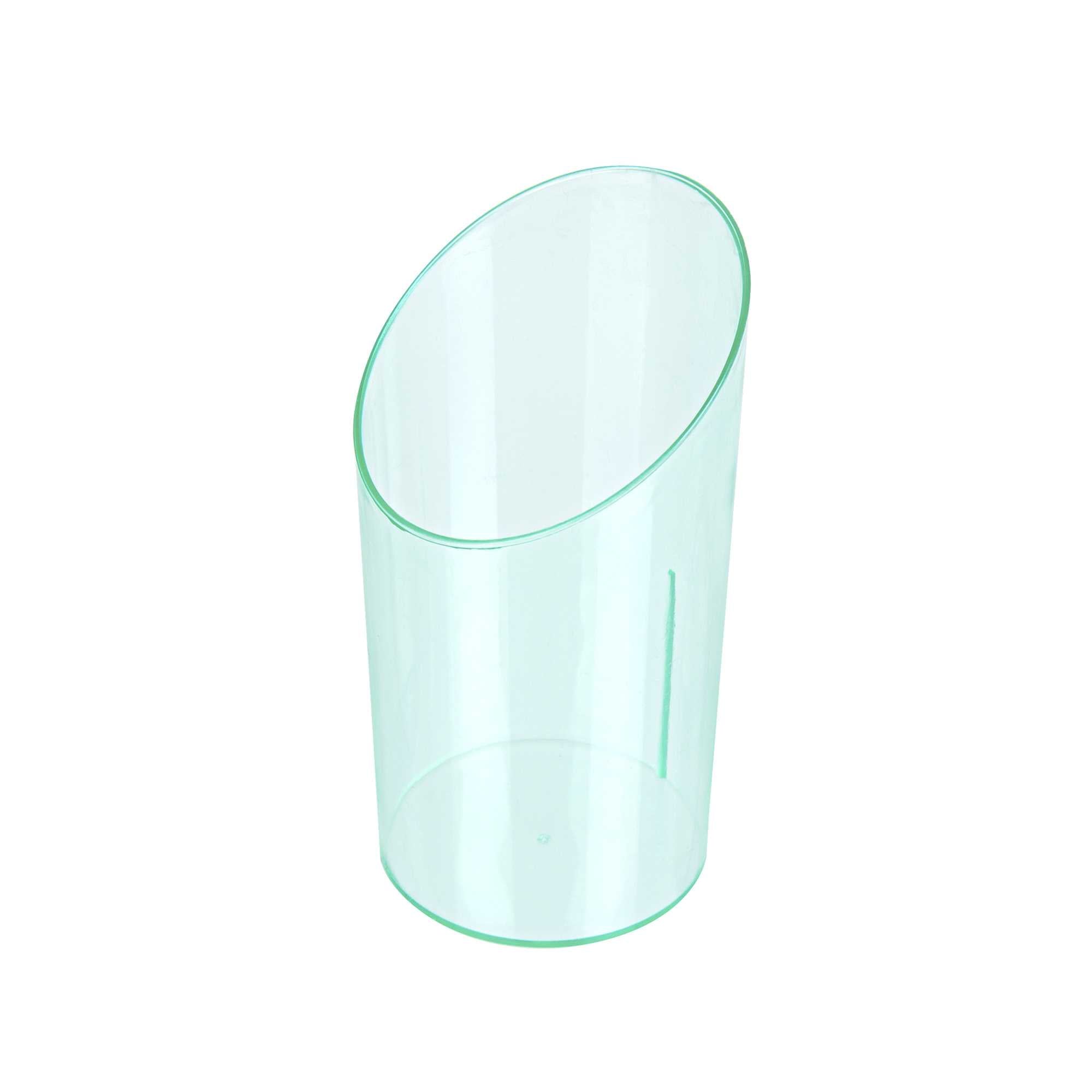 Mini Serve 3 oz Round Seagreen Plastic Incline Shot Glass - 2" x 2" x 3 1/4" - 100 count box