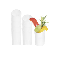 Mini Serve 3 oz Round White Plastic Incline Shot Glass - 2