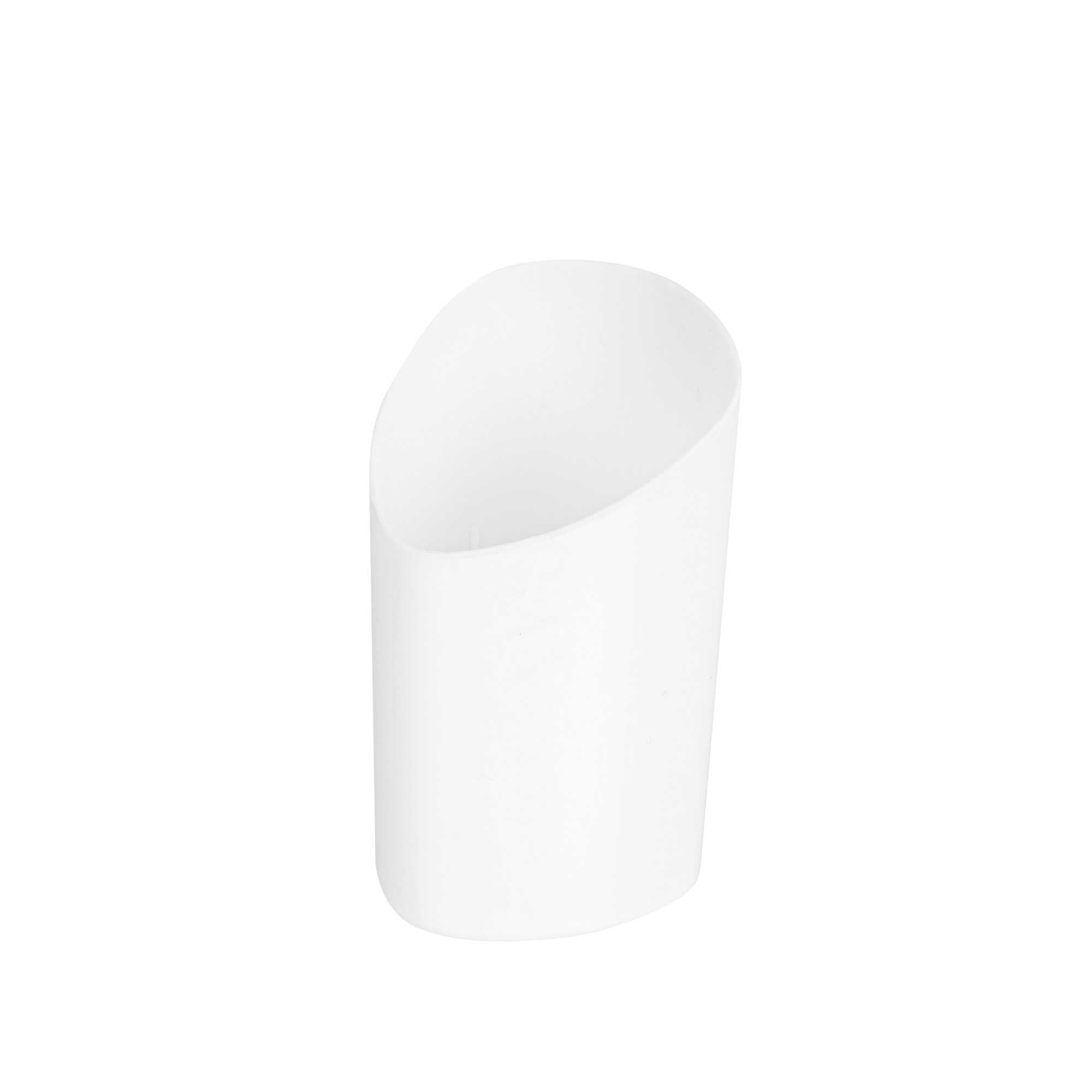 Mini Serve 3 oz White Plastic Triangolo Shot Glass - 1 3/4" x 1 3/4" x 3" - 100 count box