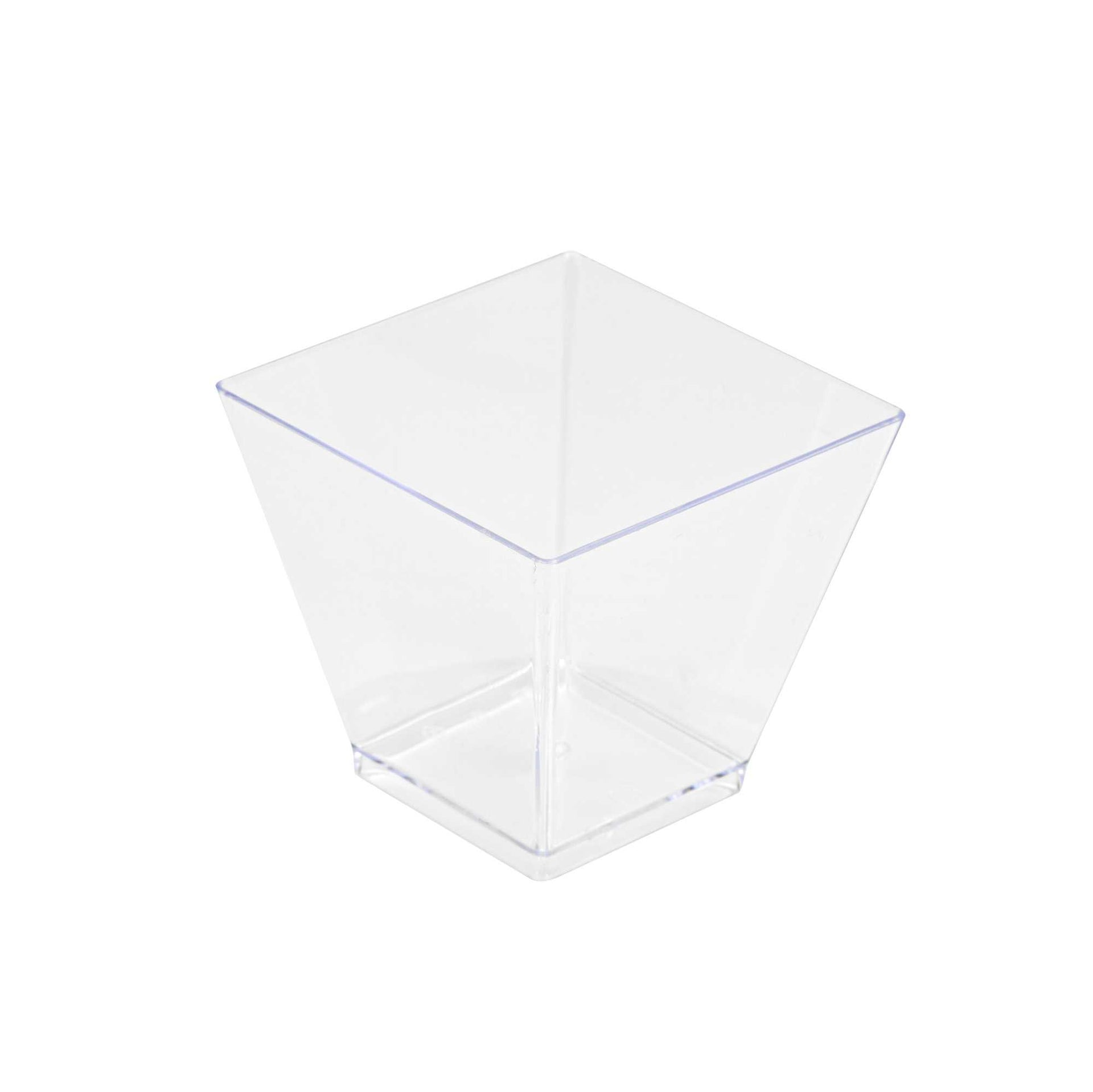 Mini Serve 2 oz Square Clear Plastic Mini Kova Cup - 2" x 2" x 1 3/4" - 300 count box