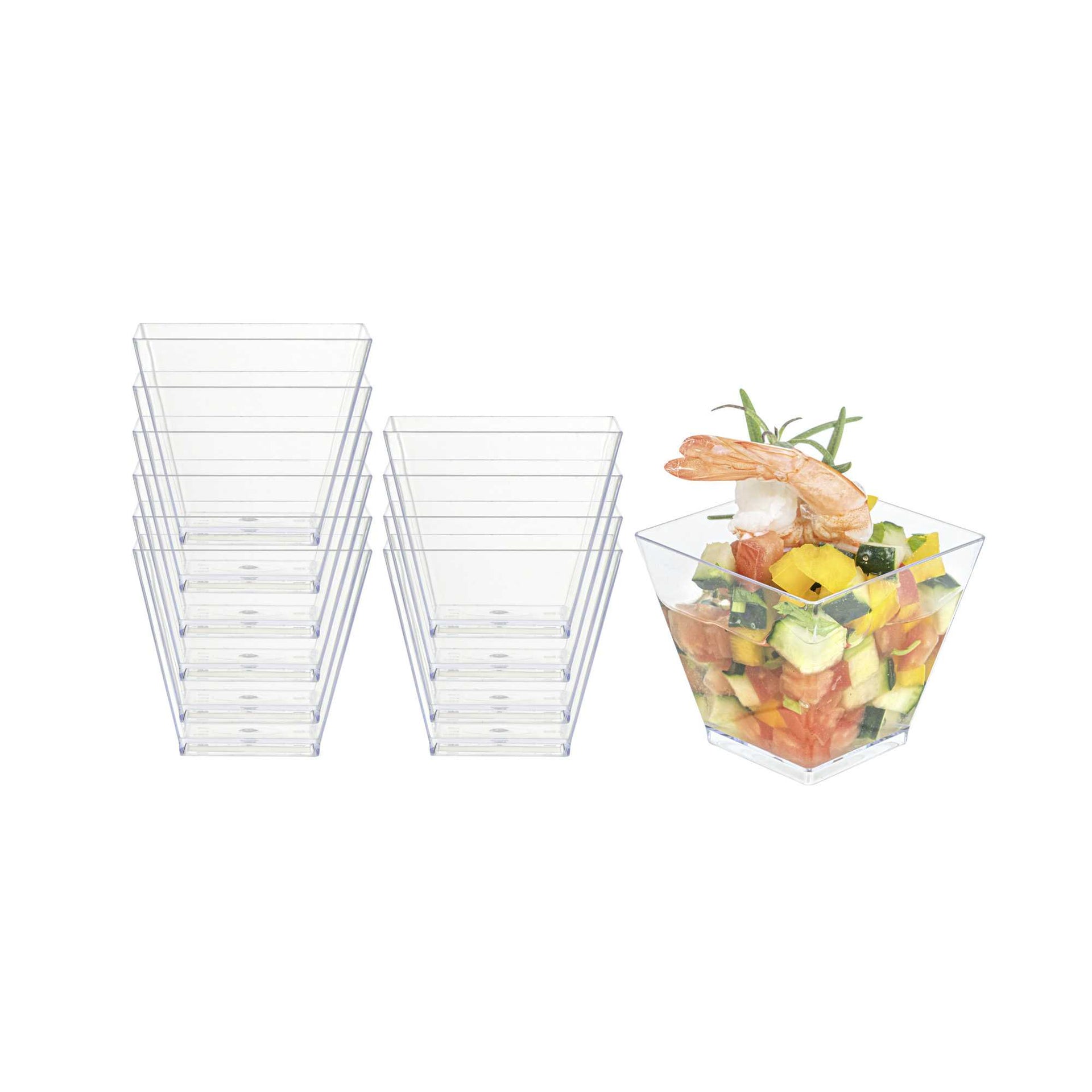 Mini Serve 2 oz Square Clear Plastic Mini Kova Cup - 2" x 2" x 1 3/4" - 300 count box