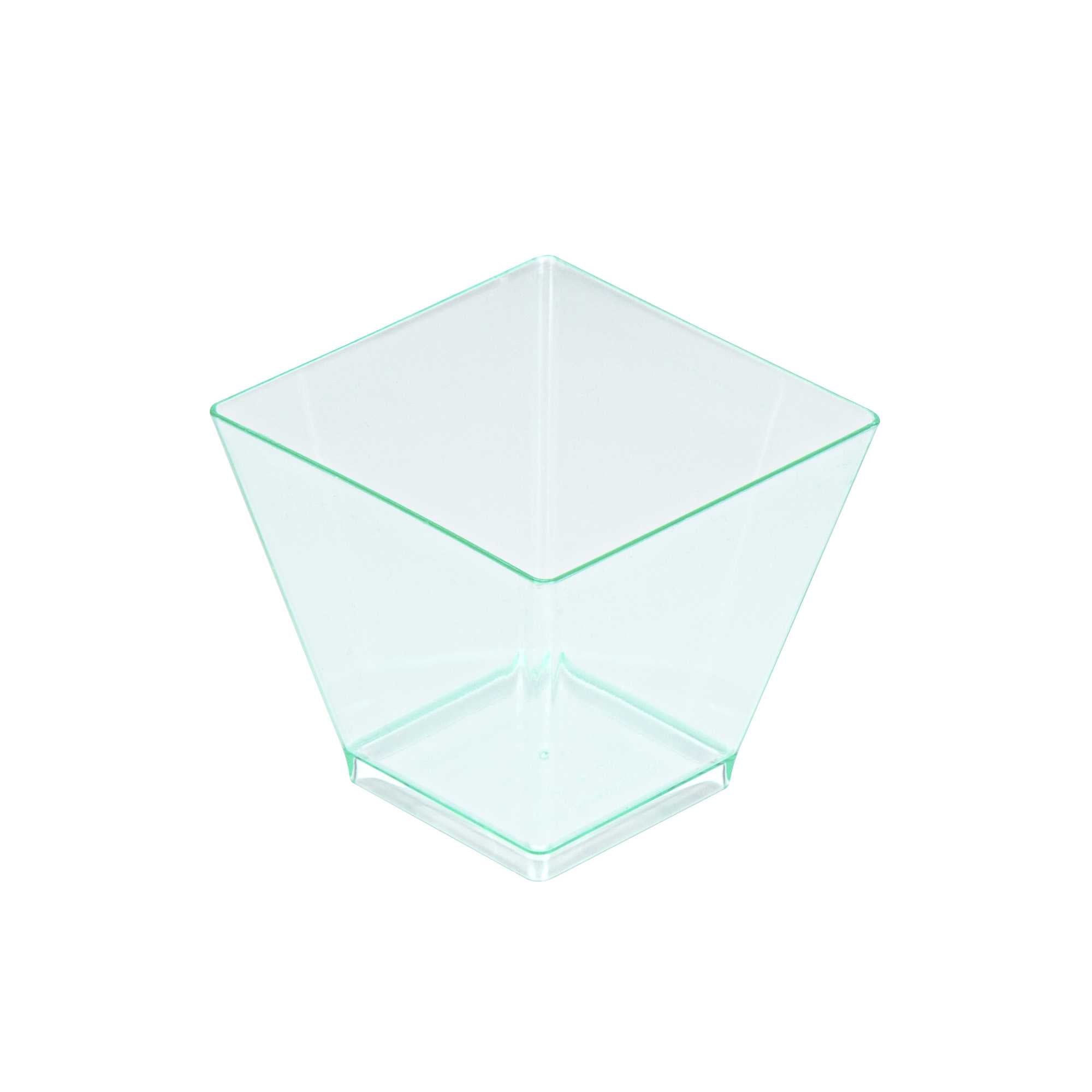 Mini Serve 2 oz Square Seagreen Plastic Mini Kova Cup - 2" x 2" x 1 3/4" - 100 count box