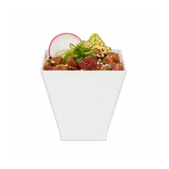 Mini Serve 2 oz Square White Plastic Mini Kova Cup - 2