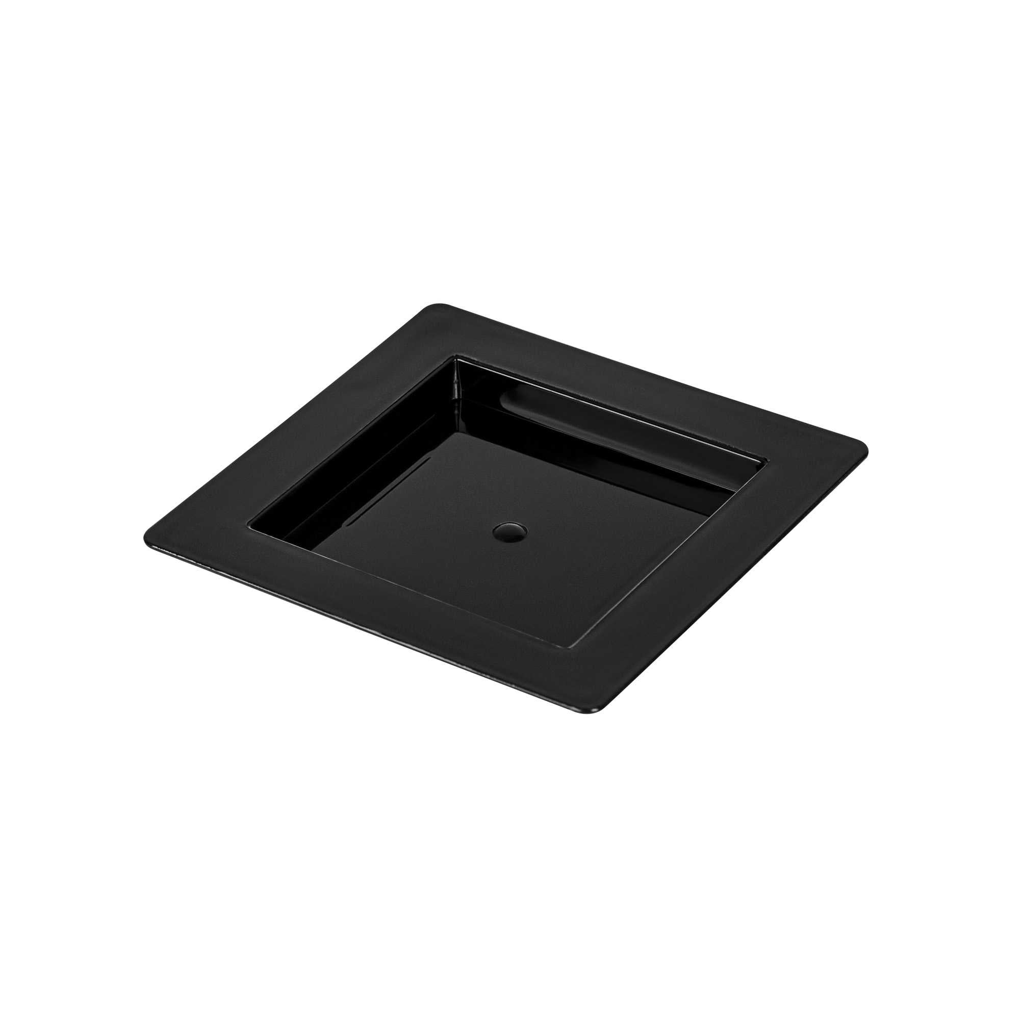 Mini Serve Square Black Plastic Mini Edge Plate - 2 3/4" x 2 3/4" - 100 count box