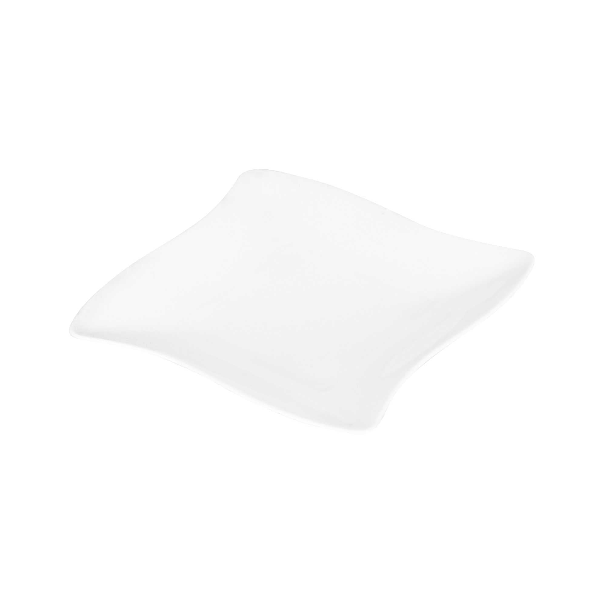 Mini Serve Square White Plastic Aqua Plate - 3" x 3" - 100 count box