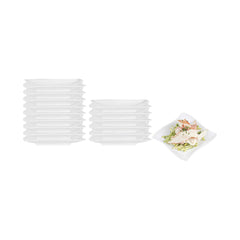 Mini Serve Square White Plastic Aqua Plate - 3