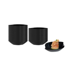 Mini Serve Square Black Plastic Comma Plate - 3 1/2
