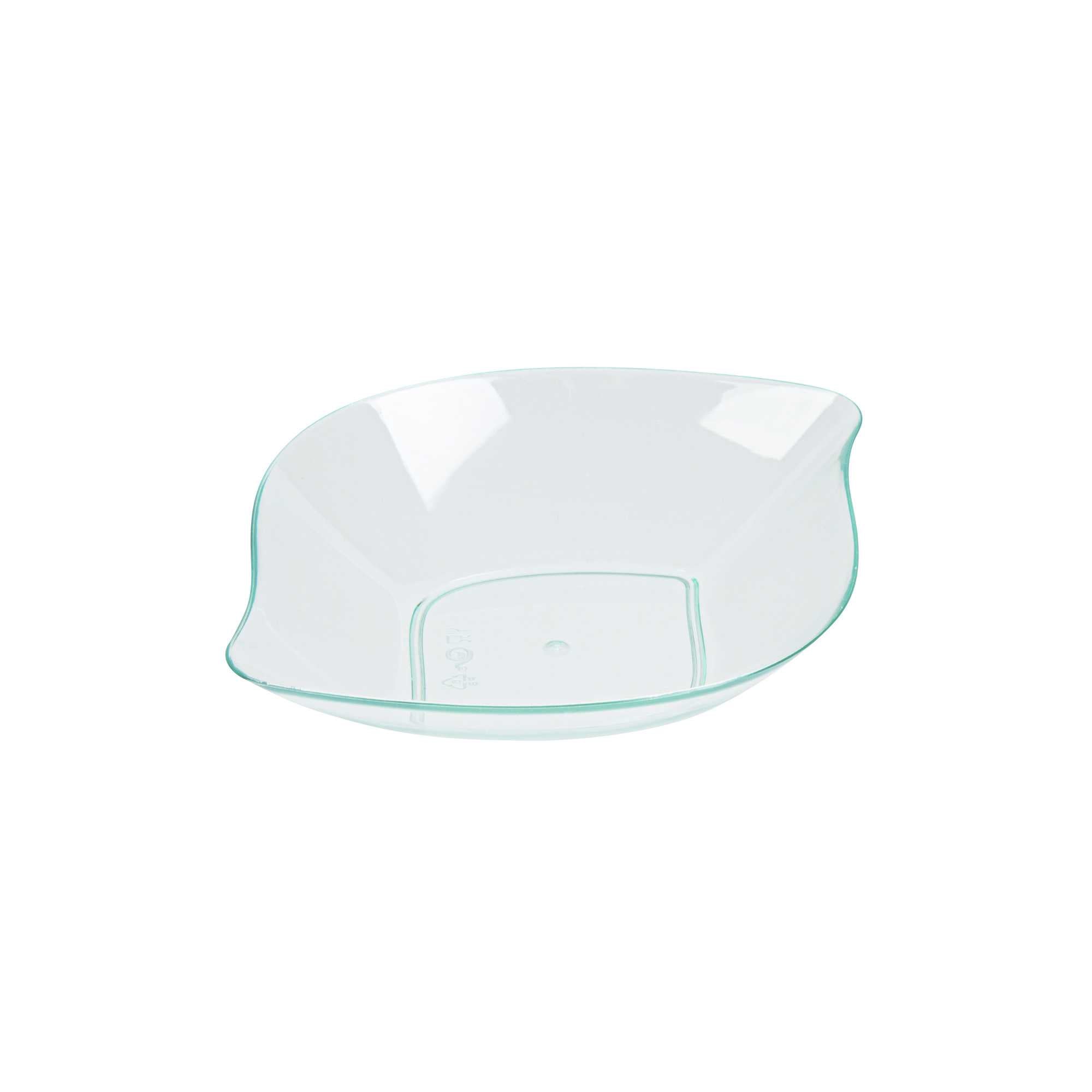 Mini Serve Seagreen Plastic Comma Plate - 3 1/2" x 4 1/2" x 1" - 100 count box