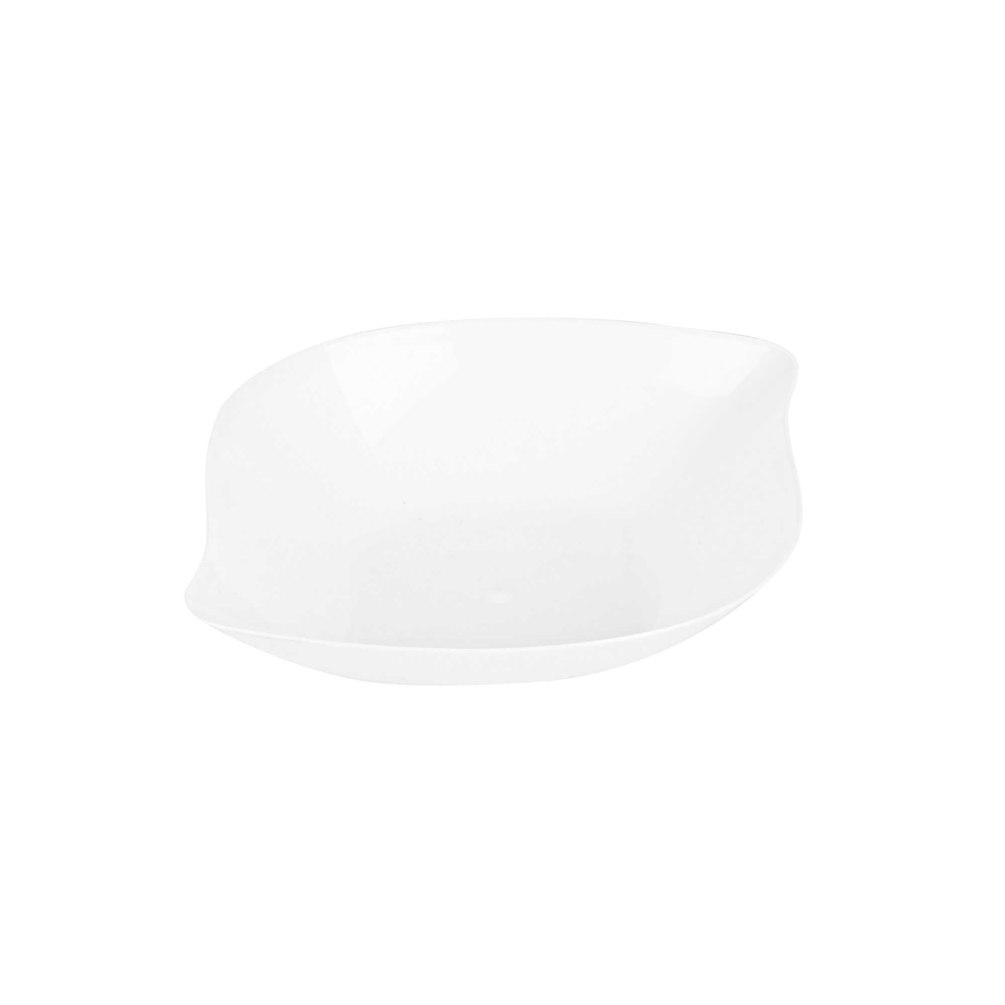 Mini Serve White Plastic Comma Plate - 3 1/2" x 4 1/2" x 1" - 100 count box