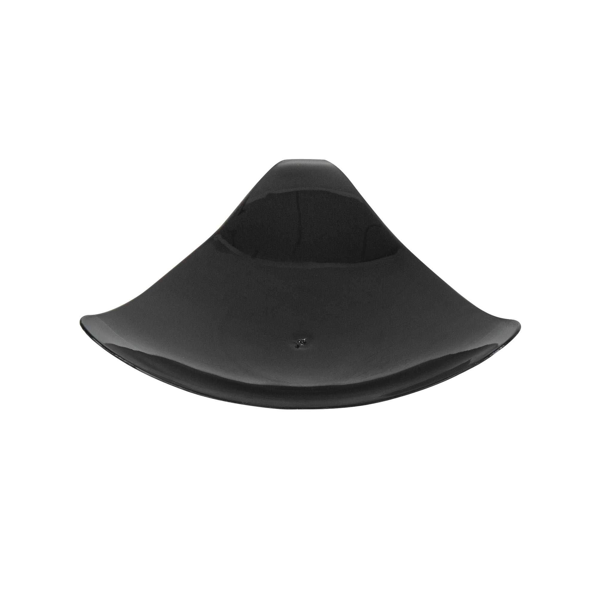 Mini Serve Triangle Black Plastic Shooting Star Appetizer Plate - 3" x 3" - 100 count box