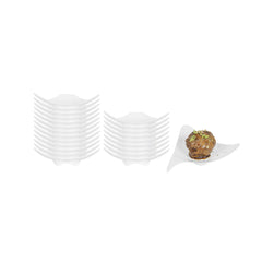 Mini Serve Triangle White Plastic Shooting Star Appetizer Plate - 3