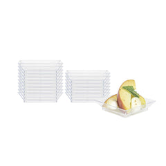 Mini Serve Square Clear Plastic Mini Modern Plate - 2 1/2