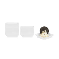 Mini Serve Square White Plastic Mini Modern Plate - 2 1/2