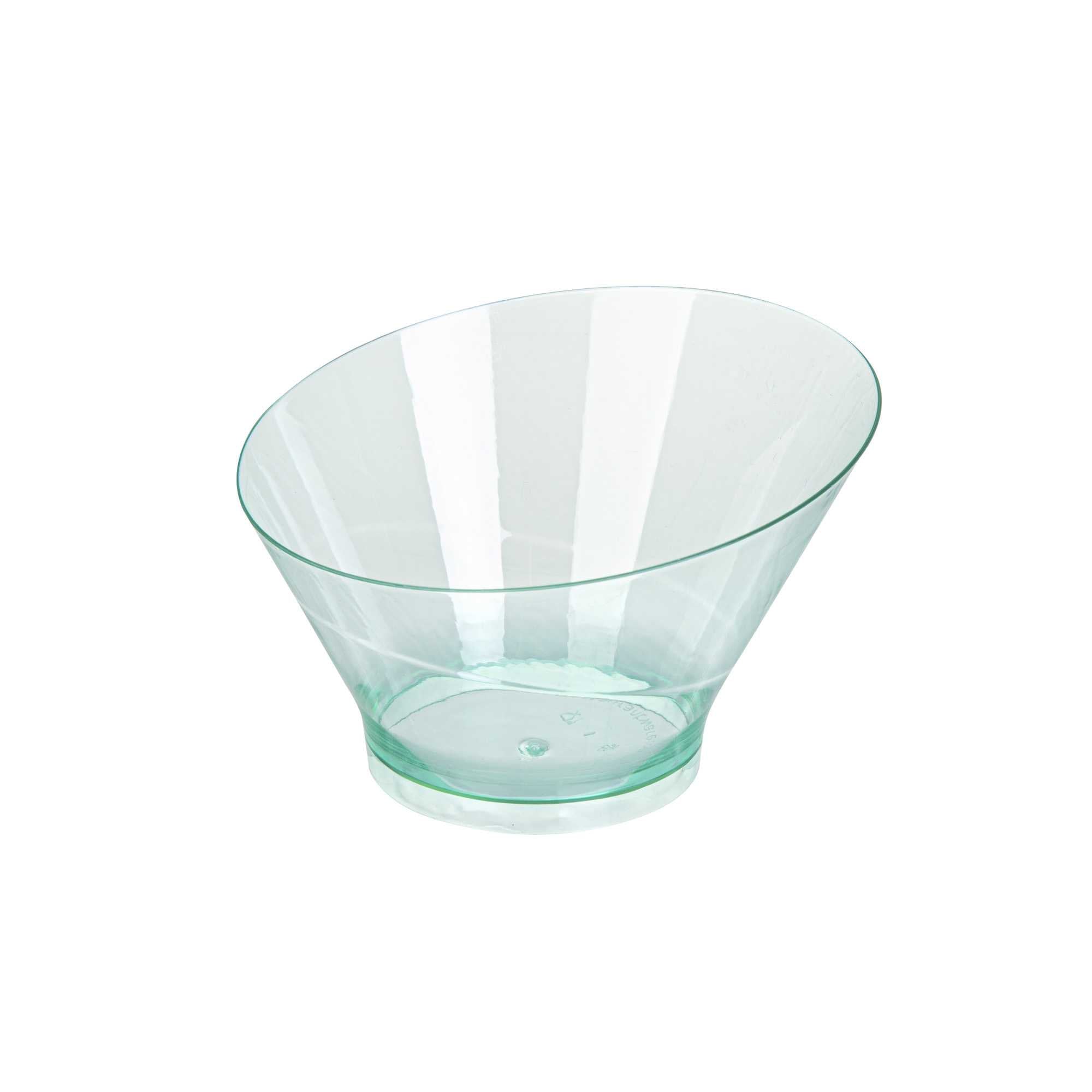 Mini Serve 7 oz Round Seagreen Plastic Incline Bowl - 4 1/4" x 4 1/4" x 2 3/4" - 100 count box