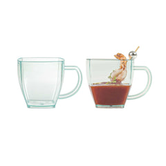 5 oz Square Seagreen Plastic Cafe Cup - 2 1/2