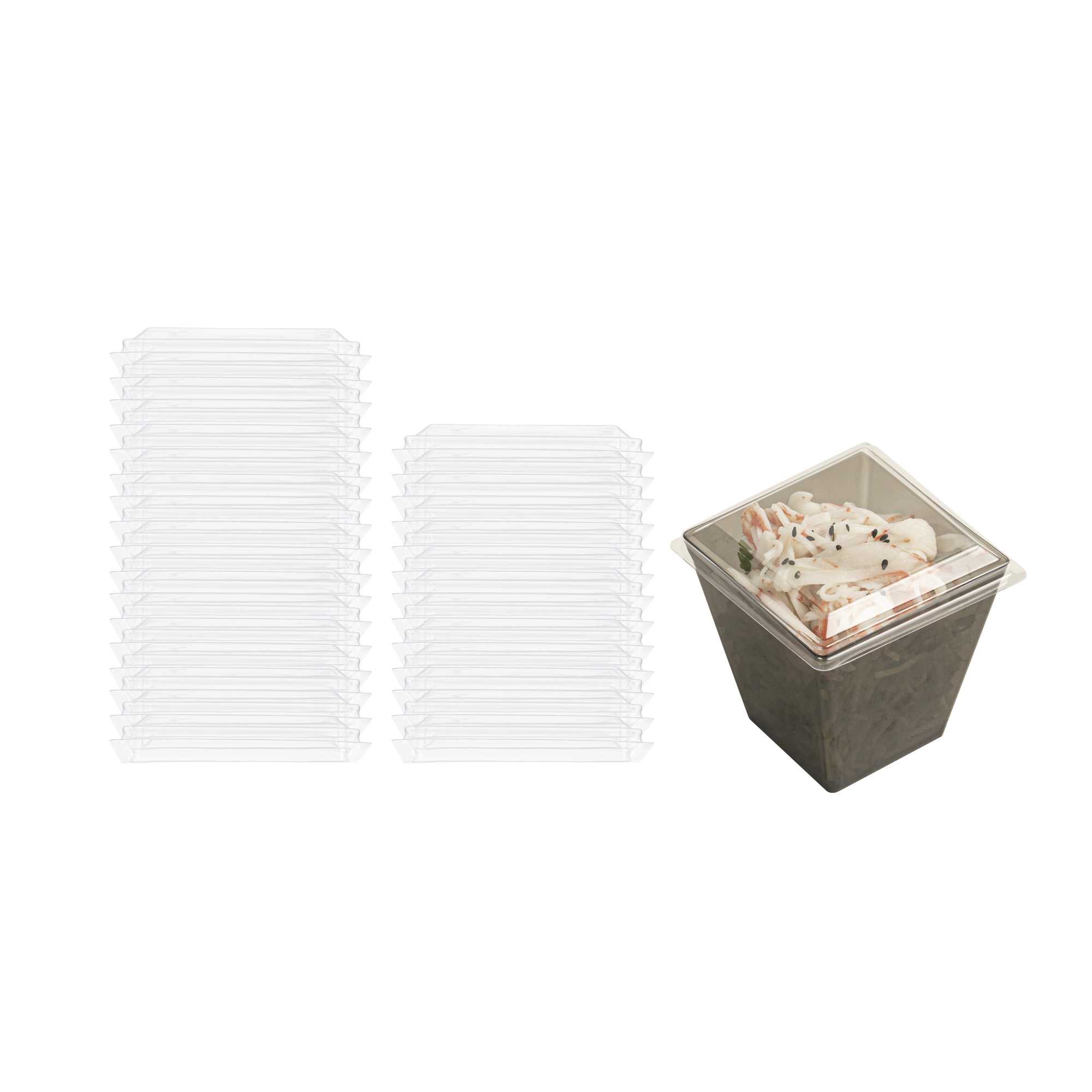 Mini Serve Square Clear Plastic Lid - Fits Large Kova Cup - 2400 count box