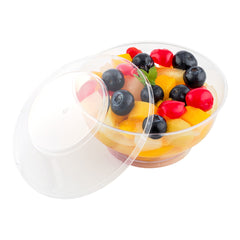 6 oz Round Clear Plastic Large Deli Cup - with Lid - 4