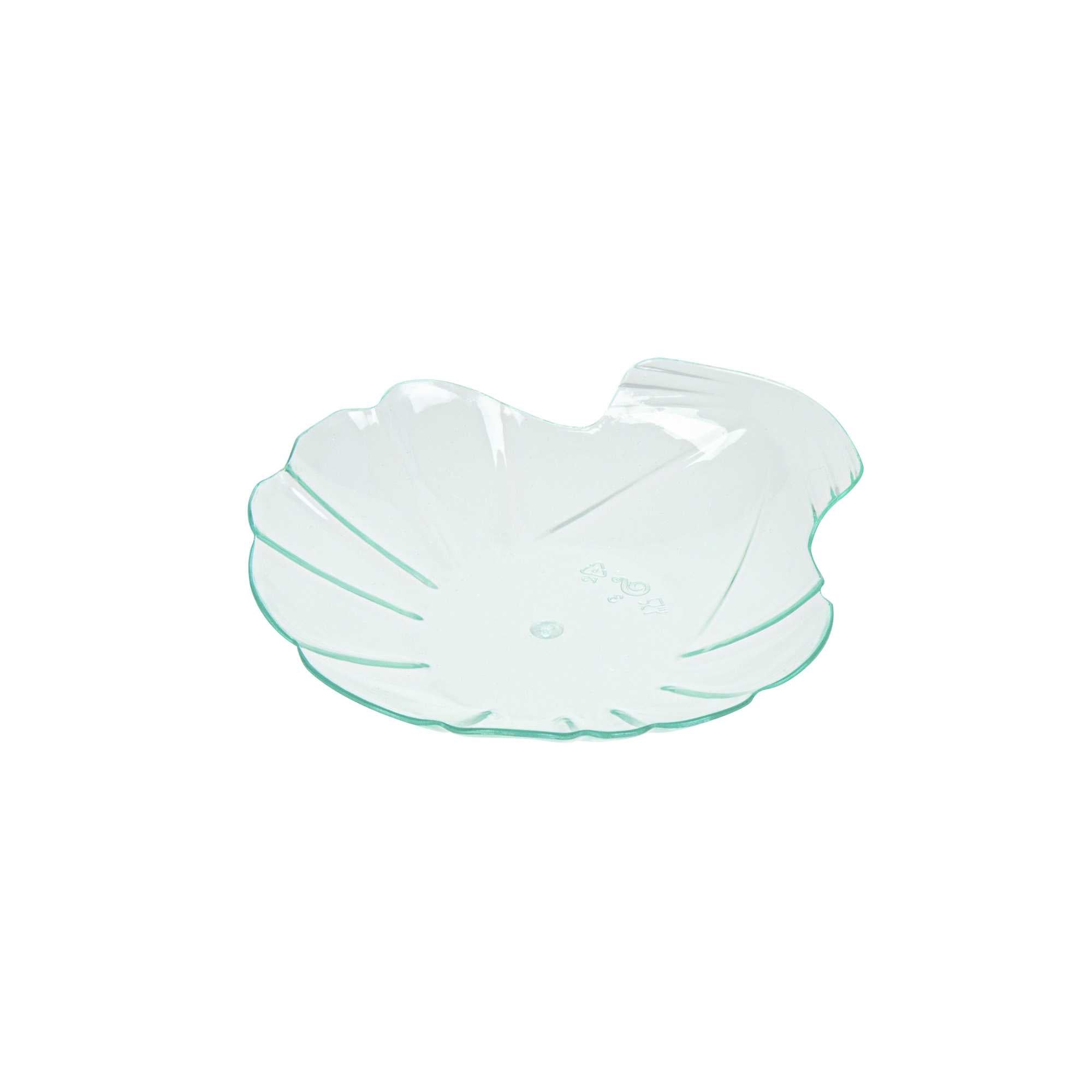 Mini Serve Seagreen Plastic Shell Plate - 3 1/4" x 3 1/4" x 1/2" - 100 count box