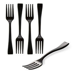 Mini Serve Black Plastic Mini Fork - 4