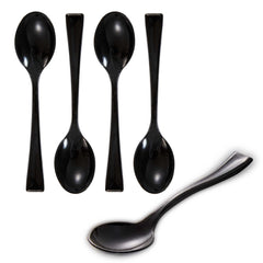 Mini Serve Black Plastic Mini Spoon - 4