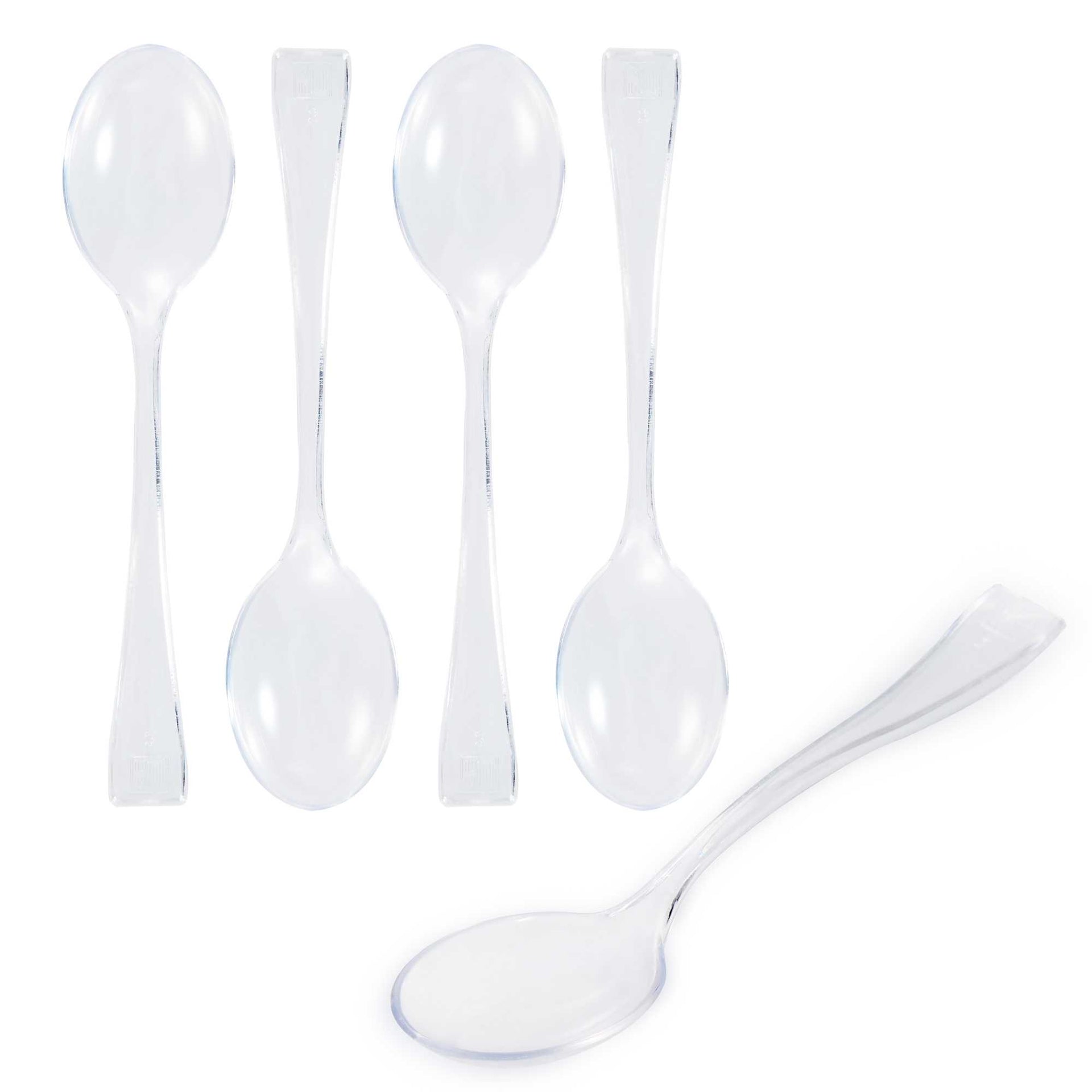Mini Serve Clear Plastic Mini Spoon - 4" - 500 count box